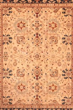 9×12 Transitional Rug, Hand Knotted Ziegler Style Rug, with Beige & Rust.