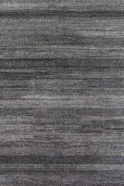 Black and white area rugs with stripes made of combination of wool and synthetic fibers. Size 8x9.8.