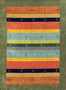 3285- Decorative multicolor modern 5x7 rug made of 100% wool.