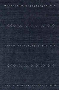 Charcoal gray area rug made of 100 percent wool in Gabbeh style made in India. Size 6.2x9.1.