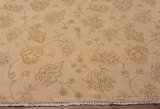 6 by 9 rugs, handmade floral contemporary rug in beige and light brown colors.