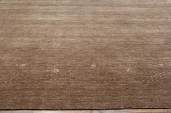 9x12 area rugs in contemporary Gabbeh style in brown color made of wool.