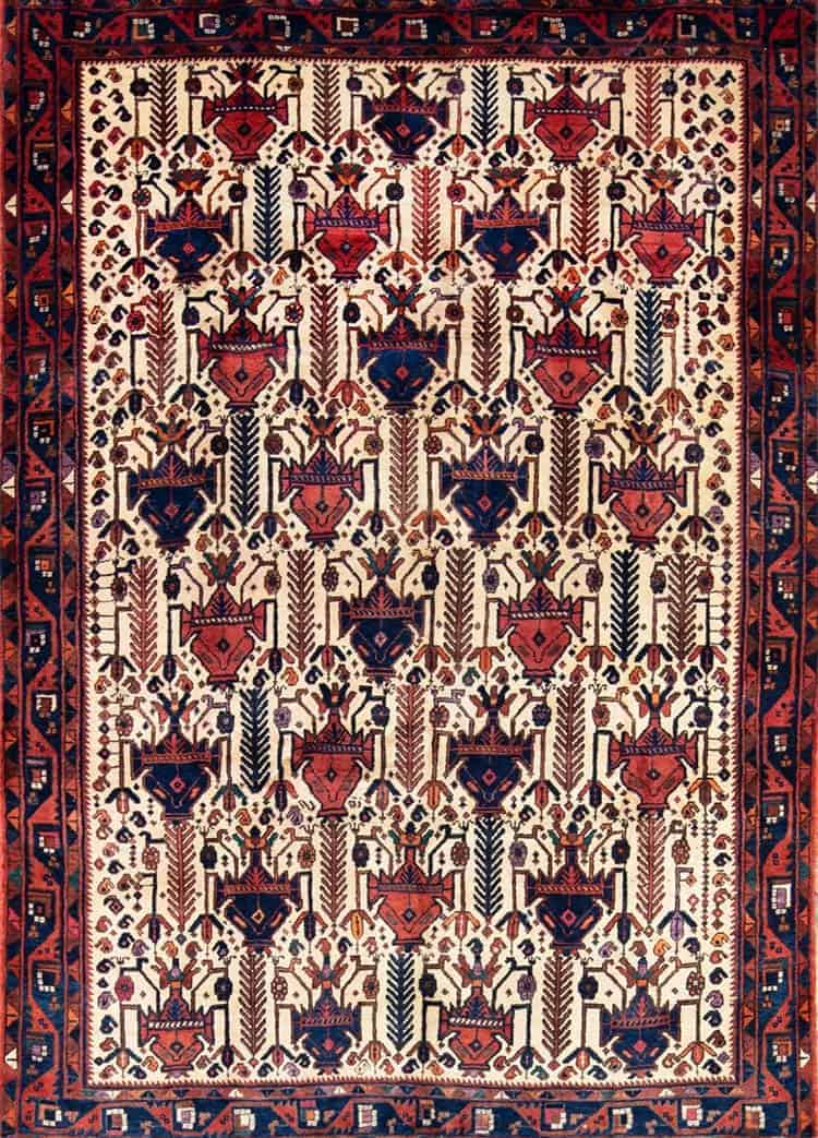 2654- Handmade Southwestern area rugs, Beige color Persian area rugs made from wool. Size 5.10x7.8.