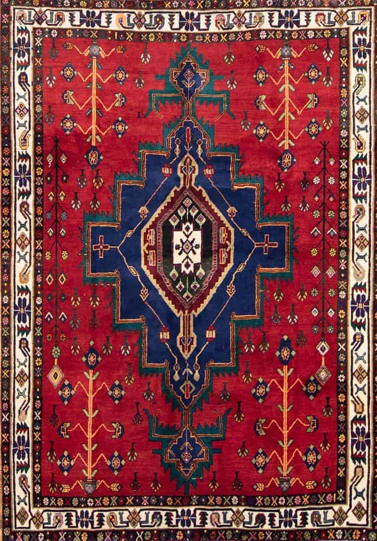 2655- Southwestern rug, handmade traditional geometric Persian rug made from wool.  Size 5.9x7.9.