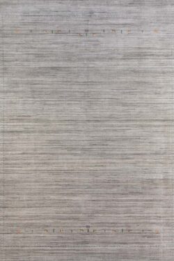 Gray area rug crafted in India; contemporary area rug made of wool. Size 9x11.7.