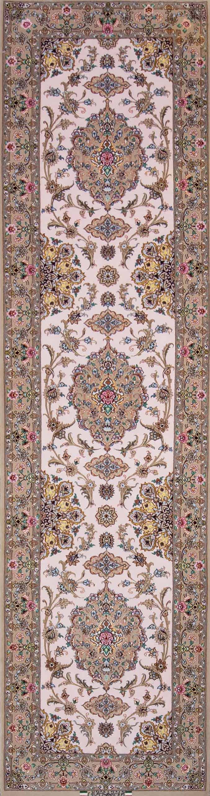 7545- Stair runner, fine quality handmade kork wool and silk Persian Isfahan runner rug for stairs. Size 2.10x10.10.