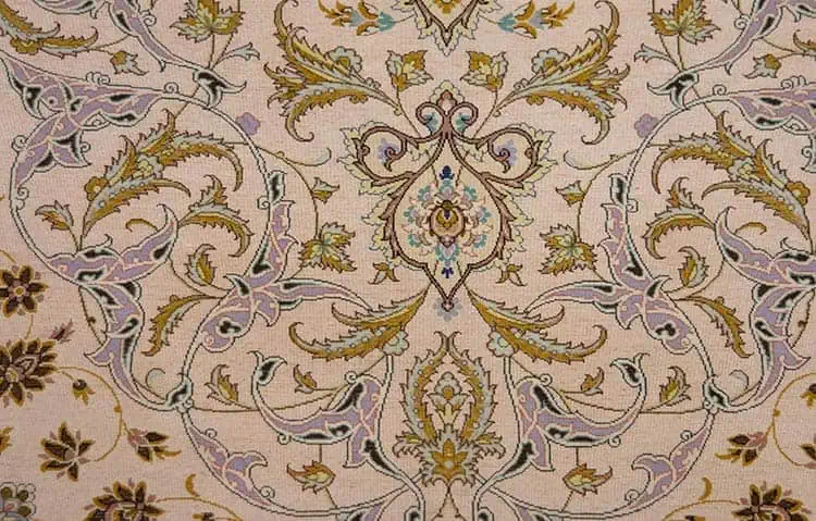 1114- Gorgeous top quality vegetable dyed silk Persian rug crafted for pure luxury and value. Size 4.4x6.6. Backside image.