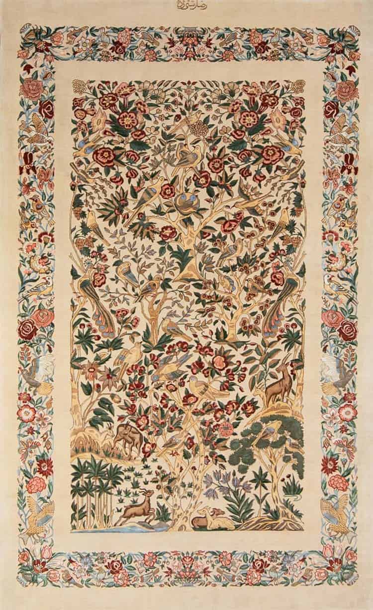 1249- 4x7 Qum Persian rug, handmade Persian Qum rug the artwork of Iran made to perfection.