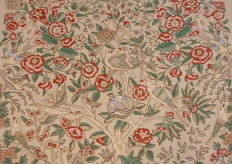 1249- 4x7 Qum Persian rug, handmade Persian Qum rug the artwork of Iran made to perfection. Backside image.