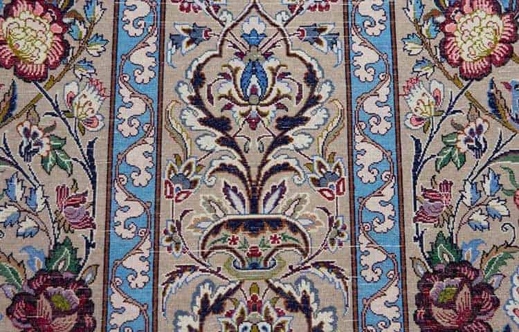 2492- Prayer rug, high quality handmade Persian Isfahan rug with heavenly birds and flowers. Size 3.7x5.10. Backside image. 2492- Prayer rug, high quality handmade Persian Isfahan rug with heavenly birds and flowers. Size 3.7x5.10. Backside image.