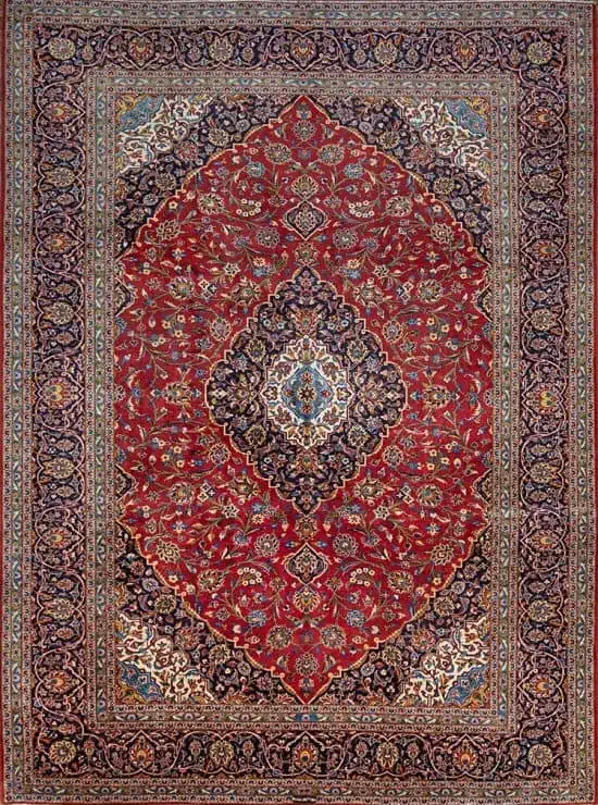Rug 2201- traditional red area rug, 9x13 red Persian area rug in traditional floral Kashan style made from 100% wool.