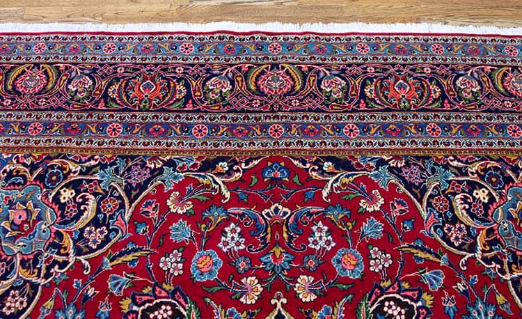 Rug 2791- Persian burgundy rug with beautiful center medallion and floral motifs. Handmade old Persian Kashan rug in excellent condition. Size 8.9 x 12.9. Rug 2791- Persian burgundy rug with beautiful center medallion and floral motifs. Handmade old Persian Kashan rug in excellent condition. Size 8.9 x 12.9.