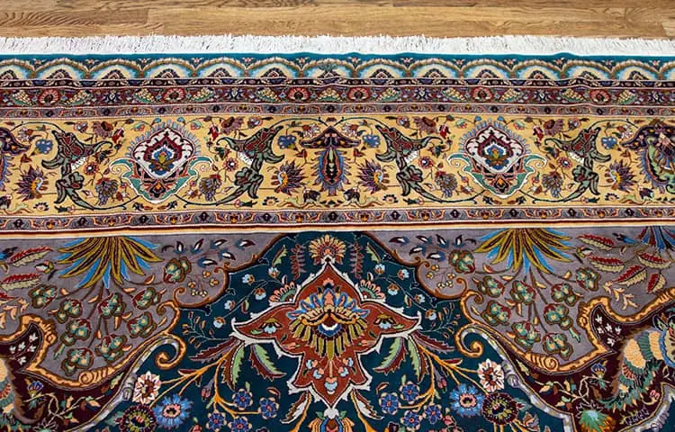 Rug 2794- Beautiful semi antique Persian rug in excellent condition. A rare 11x16 teal green rug artwork of Tabriz Iran. Rug 2794- Beautiful semi antique Persian rug in excellent condition. A rare 11x16 teal green rug artwork of Tabriz Iran.