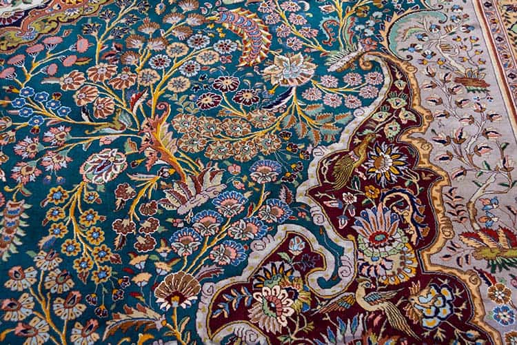 Rug 2794- Beautiful semi antique Persian rug in excellent condition. A rare 11x16 teal green rug artwork of Tabriz Iran. Backside image. Rug 2794- Beautiful semi antique Persian rug in excellent condition. A rare 11x16 teal green rug artwork of Tabriz Iran. Backside image.