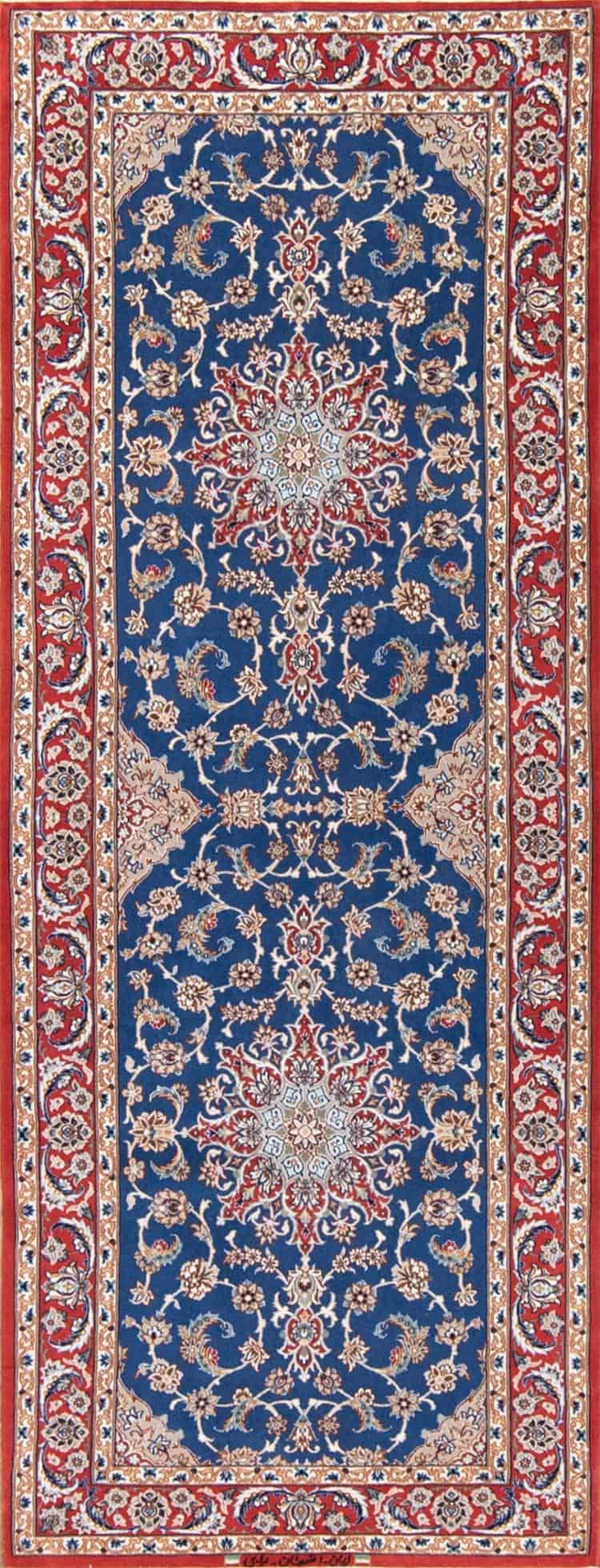 7555- Captivating hallway rug runners, blue Persian rug runner made from kork wool and silk. Size 2.9x7.2. 7555- Captivating hallway rug runners, blue Persian rug runner made from kork wool and silk. Size 2.9x7.2.