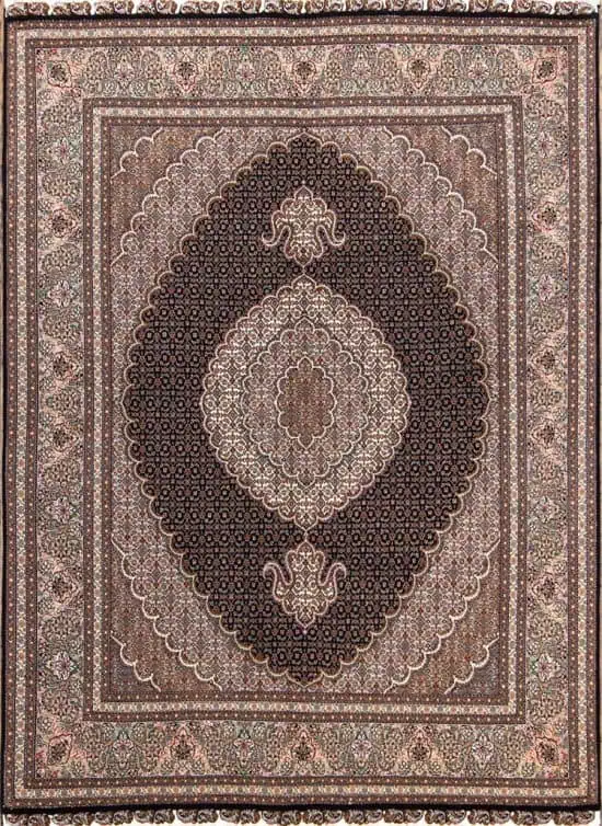 Rug 2350- Blue 5x6 rug, handmade Persian Tabriz intricate rug made from wool and silk.
