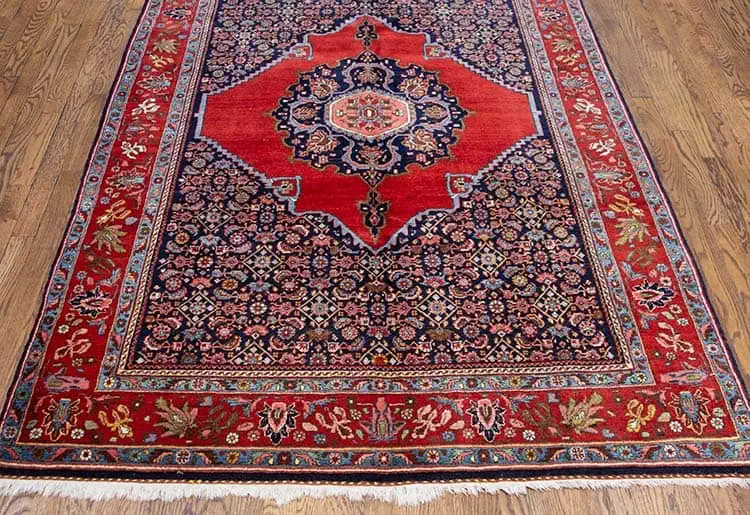 Rug 2352- Thick and densely woven burnt orange rug. Hand woven old Persian Bijar 5x8 rug made from 100% wool. 