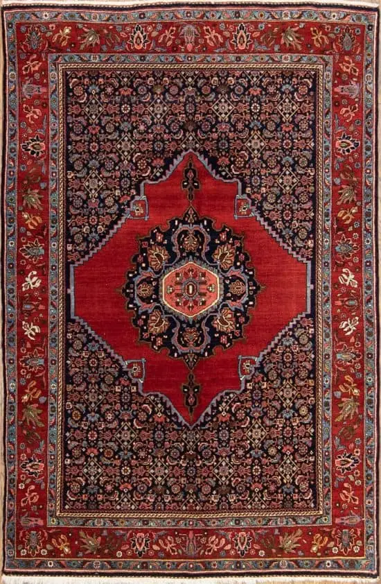 Rug 2352- Thick and densely woven burnt orange rug. Hand woven old Persian Bijar 5x8 rug made from 100% wool. 