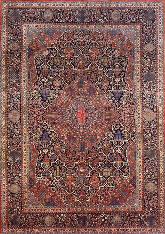 Rug 2793- 19th. century antique Persian Kashan Dabir rug in magnificent condition. Dabir Kashan rug timeless elegance and sophistication. Size 9.1 x 13. 