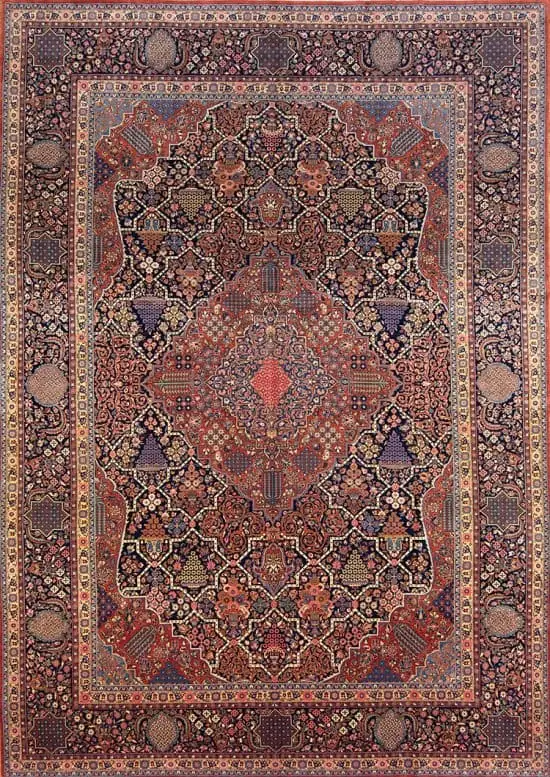 Rug 2793- 19th. century antique Persian Kashan Dabir rug in magnificent condition. Dabir Kashan rug timeless elegance and sophistication. Size 9.1 x 13. 