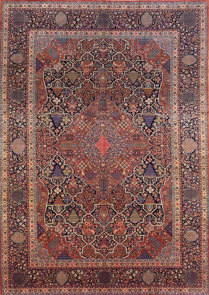 Rug 2793- 19th. century antique Persian Kashan Dabir rug in magnificent condition. Dabir Kashan rug timeless elegance and sophistication. Size 9.1 x 13. 