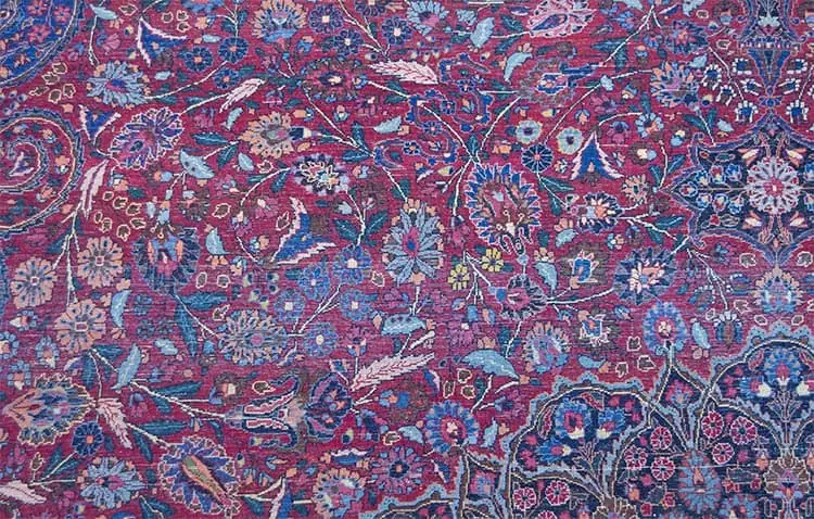 Rug 2796- Antique Persian Mood rug representing cultural significance of rug weaving. A rare 19th century Persian carpet with 400 KPSI in pristine condition. Size 10.6 x 13.9. Backside image. Rug 2796- Antique Persian Mood rug representing cultural significance of rug weaving. A rare 19th century Persian carpet with 400 KPSI in pristine condition. Size 10.6 x 13.9. Backside image.