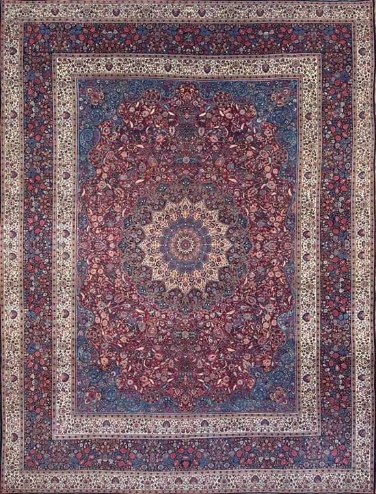 Rug 2796- Antique Persian Mood rug representing cultural significance of rug weaving. A rare 19th century Persian carpet with 400 KPSI in pristine condition. Size 10.6 x 13.9.