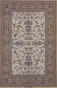 Floral rug, fine Persian Isfahan beige kork wool and silk rug with intricate floral design – Beautiful Rugs Chicago