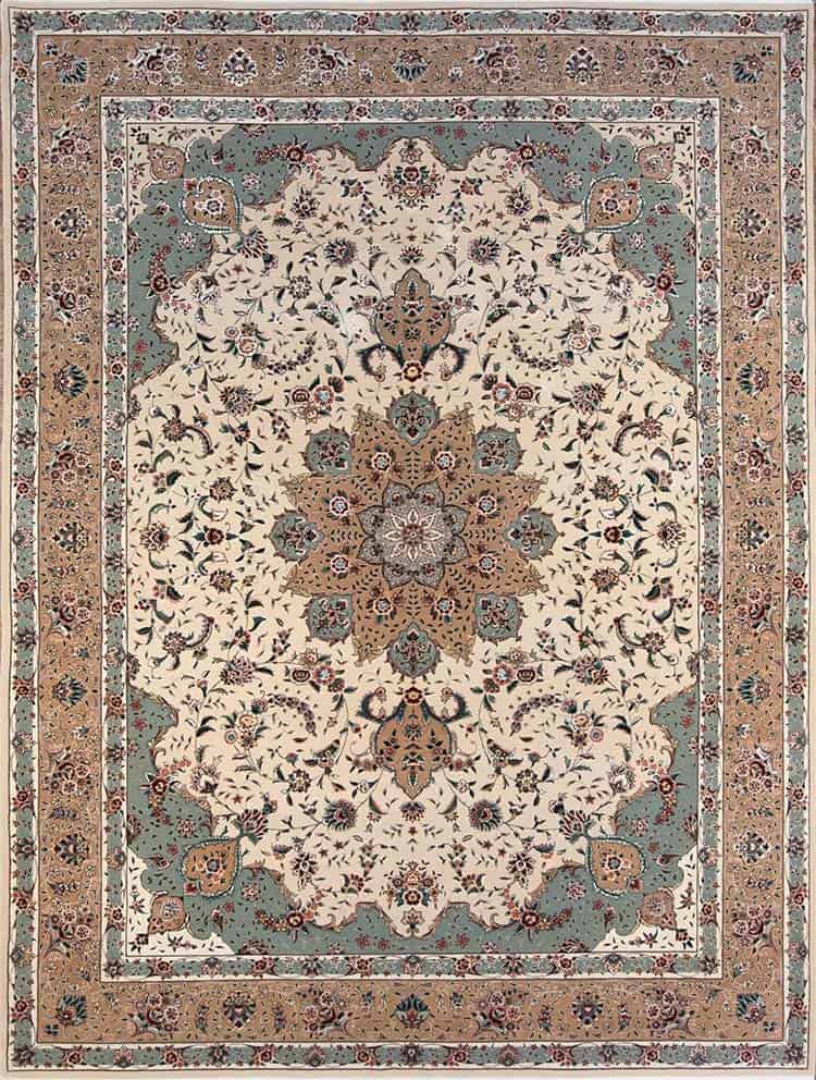 1263- Handwoven 9x12 Beige and Mint Green Oriental Rug in fine wool and silk. Persian Tabriz floral design with beige and mint green field, and soft rose and lavender tones. Available at Beautiful Rugs Chicago. 1263- Handwoven 9x12 Beige and Mint Green Oriental Rug in fine wool and silk. Persian Tabriz floral design with beige and mint green field, and soft rose and lavender tones. Available at Beautiful Rugs Chicago.