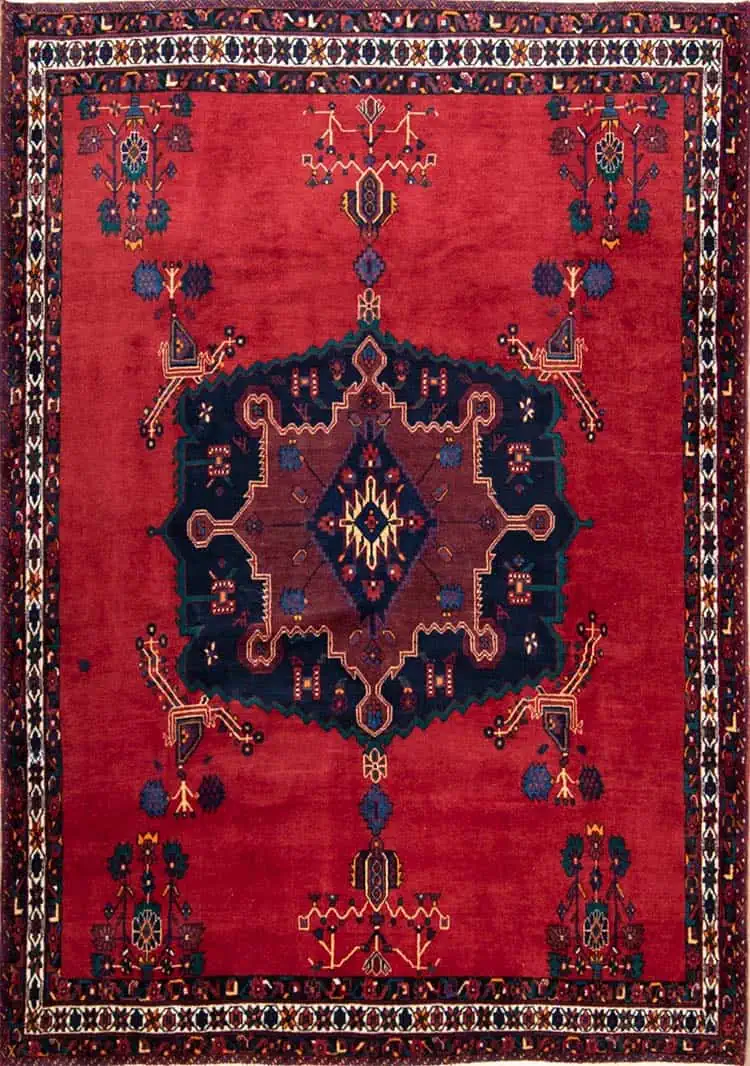 2644- Handmade Tribal Area Rug from Persia’s Sirjan region, woven in fine wool with a deep red field and bold navy medallion. This traditional Persian rug embodies timeless elegance and enduring craftsmanship, a true statement of Persian artistry. Available at Beautiful Rugs Chicago. 2644- Handmade Tribal Area Rug from Persia’s Sirjan region, woven in fine wool with a deep red field and bold navy medallion. This traditional Persian rug embodies timeless elegance and enduring craftsmanship, a true statement of Persian artistry. Available at Beautiful Rugs Chicago.