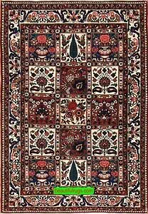 Traditional area rug, handmade multicolor Persian Bakhtiari wool area rug, four seasons design. size 3.5x5. Traditional area rug, handmade multicolor Persian Bakhtiari wool area rug, four seasons design. size 3.5x5.