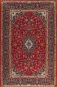 Persian Area Rugs for living room, Persian Kashan wool rug in red and navy blue with central medallion and floral design. Persian Area Rugs for living room, Persian Kashan wool rug in red and navy blue with central medallion and floral design.
