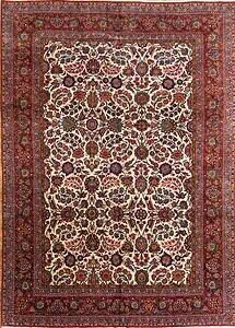 9x12 rug. Handmade Antique Persian Kashan rug, floral allover design in beige color. 9x12 rug. Handmade Antique Persian Kashan rug, floral allover design in beige color.