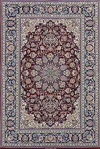 Real Persian rug. Handmade Persian Isfahan vegetable dye rug with red and blue colors. Size 4.10 x 7. Real Persian rug. Handmade Persian Isfahan vegetable dye rug with red and blue colors. Size 4.10 x 7.