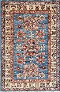 Decorating with oriental rugs, hand woven wool oriental rug geometric style design with blue and beige colors. Decorating with oriental rugs, hand woven wool oriental rug geometric style design with blue and beige colors.