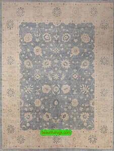 Vintage look rug in gray blue color made in Pakistan. Size 9x11.10. Vintage look rug in gray blue color made in Pakistan. Size 9x11.10.
