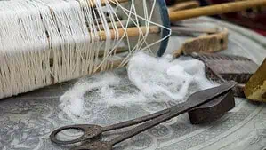 Image showing equipments to spin silk Image showing equipments to spin silk