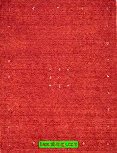 9x12 oriental rug in red color and Gabbeh style crafted in India. 9x12 oriental rug in red color and Gabbeh style crafted in India.