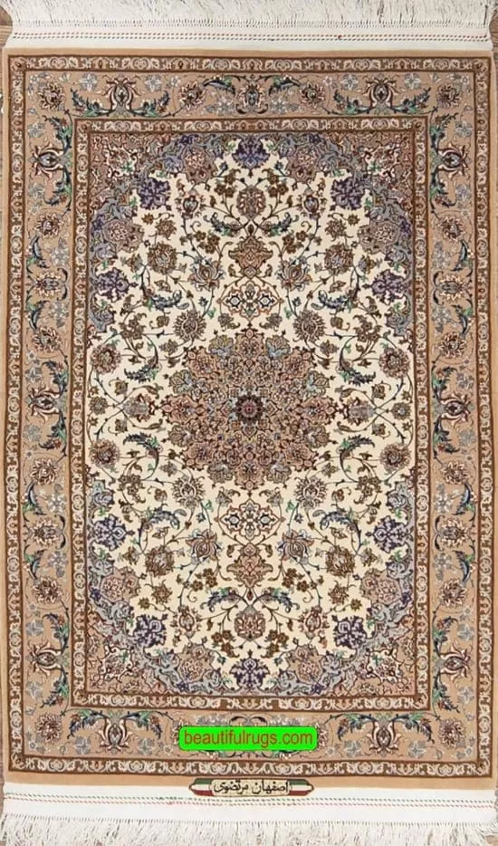 Wool and silk Persian Isfahan Rug