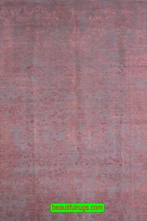 Modern Rug for Living Room with Gray and Pink colors. Size 6.3x9