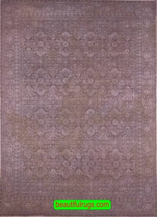Modern Oriental Rug, Gray color Living Room Rug, size 6x9.1