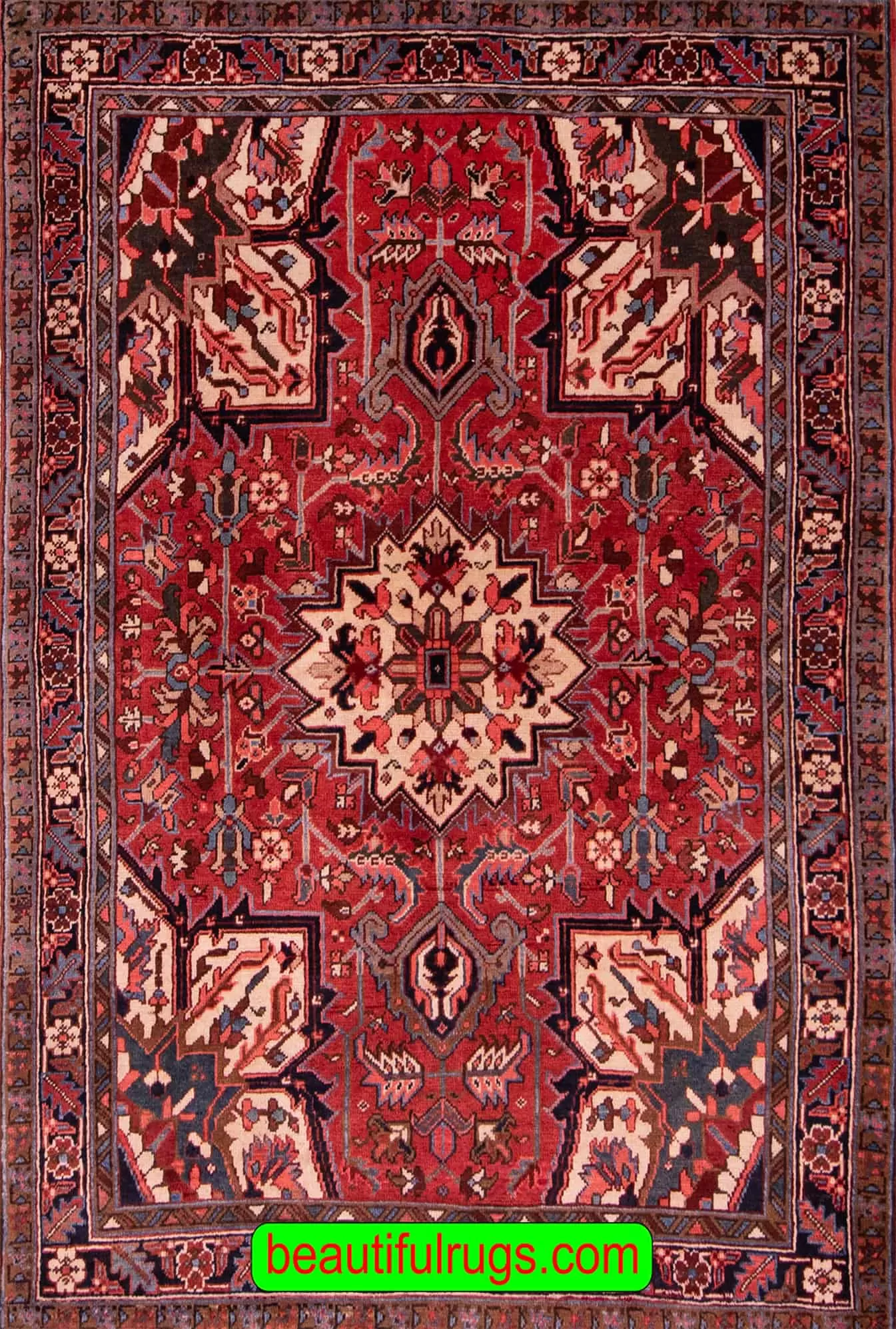 Iranian Carpet, Heriz Carpet, Small Carpet for Small Living Room. Size 5x6.7
