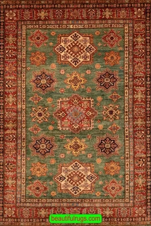 5×7 Rug, Handmade Traditional Style Rug, Geometric Kazak Design Rug