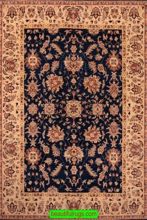 Hand Woven Oriental Rugs, Traditional Style Rug, Navy Blue Rug