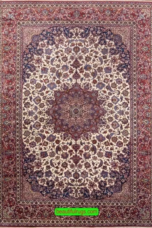Antique Oriental Rug, Antique Persian Isfahan Rug, Kork Wool Rug