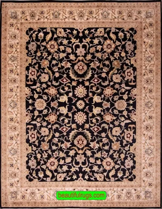 Oriental Rug from Caspian Region, Black and brown Rug, size 8.2x10.3