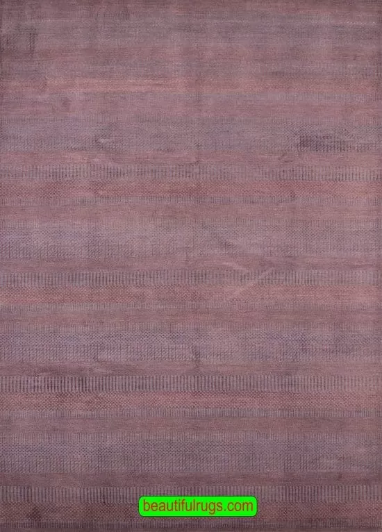 Striped Modern Rug, Blue Gray Oriental Rug, size 6.2x9.1