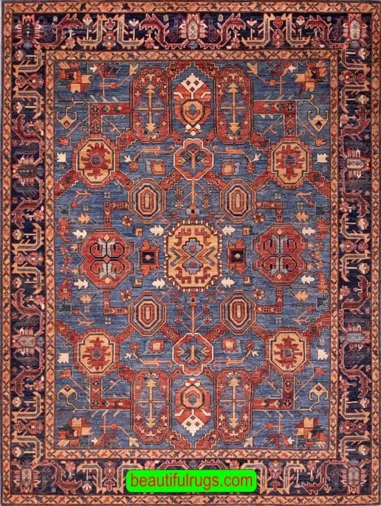 Caspian Region Oriental Rug, Antique Style Area Rug, size 8.1x10.6