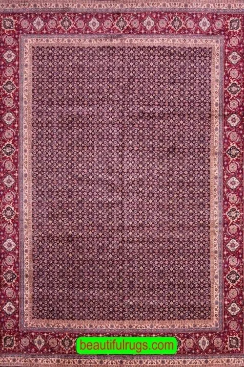 Persian Hamadan rug in navy blue color and Herati pattern. size 10x12.5
