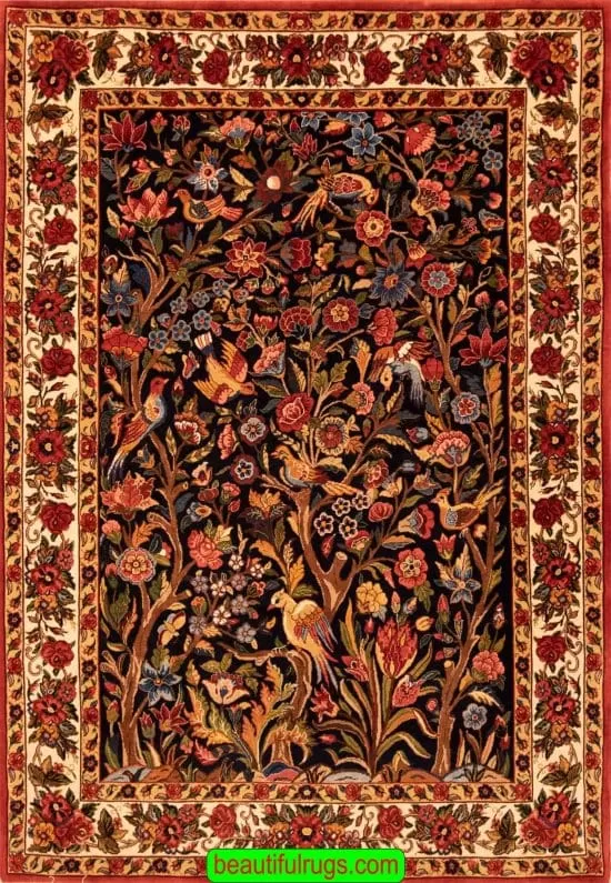 Hand Knotted Persian Bakhtiari Rug, Vegetable Dyed Tree of Life Rug